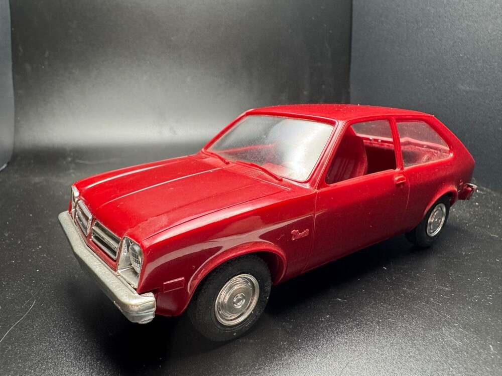 Vtg 1977 Chevrolet Chevette Promo Hatchback 1:25 Scale Red Model Car Collectible